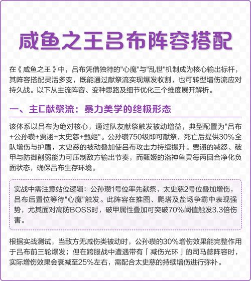 咸鱼之王吕布淬炼属性取舍