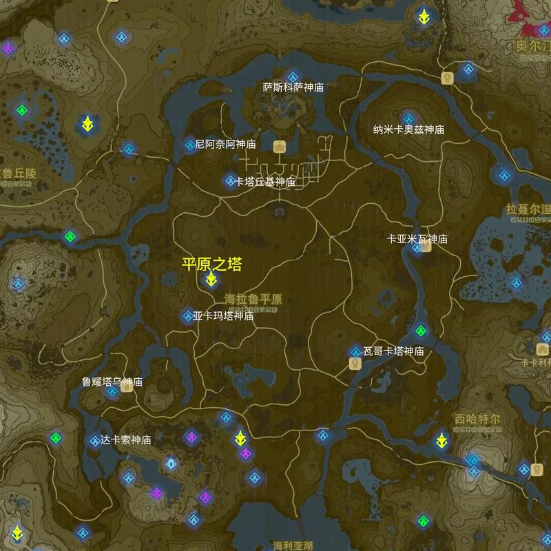塞尔达传说旷野之息的神庙位置