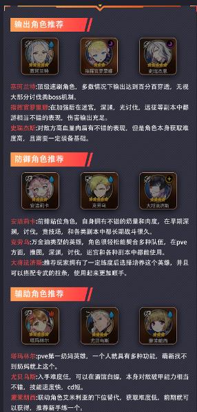 第七史诗pvp推荐角色有什么