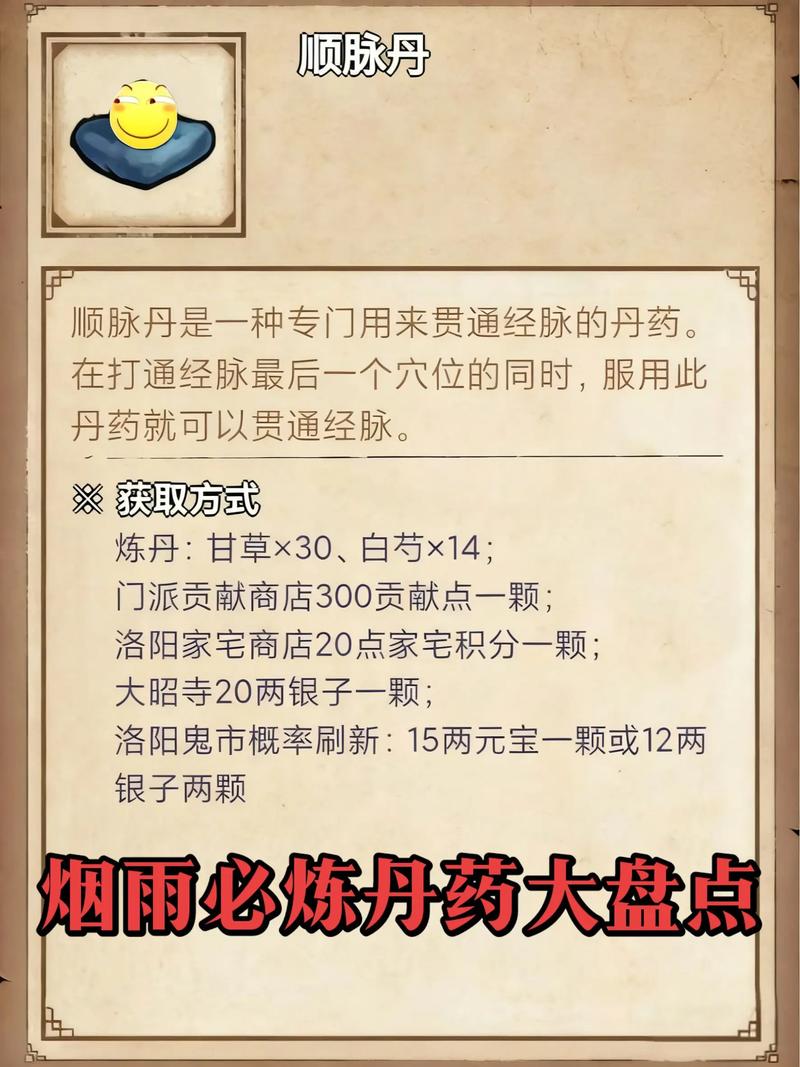 烟雨江湖丹药有哪些