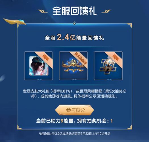 王者荣耀全服助力世冠奖金池活动规则